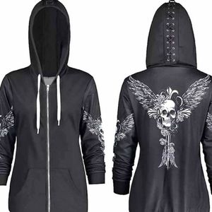 COPY - skull hoodie with hood large criss cross design